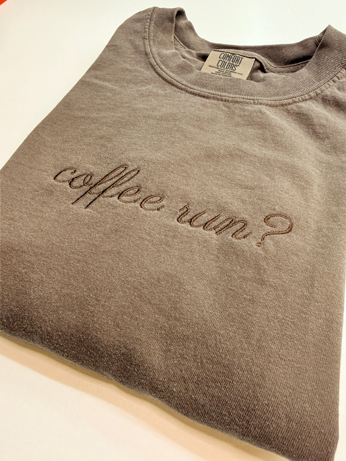 Coffee Run Embroidered Tee