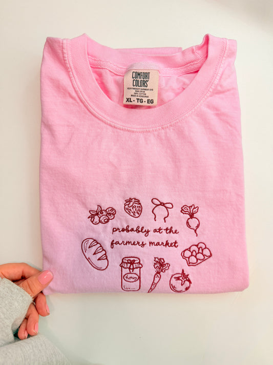 Probably At The Farmers Market Embroidered Tee