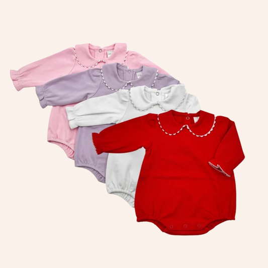 Personalized Long Sleeve Scalloped Baby Bubble