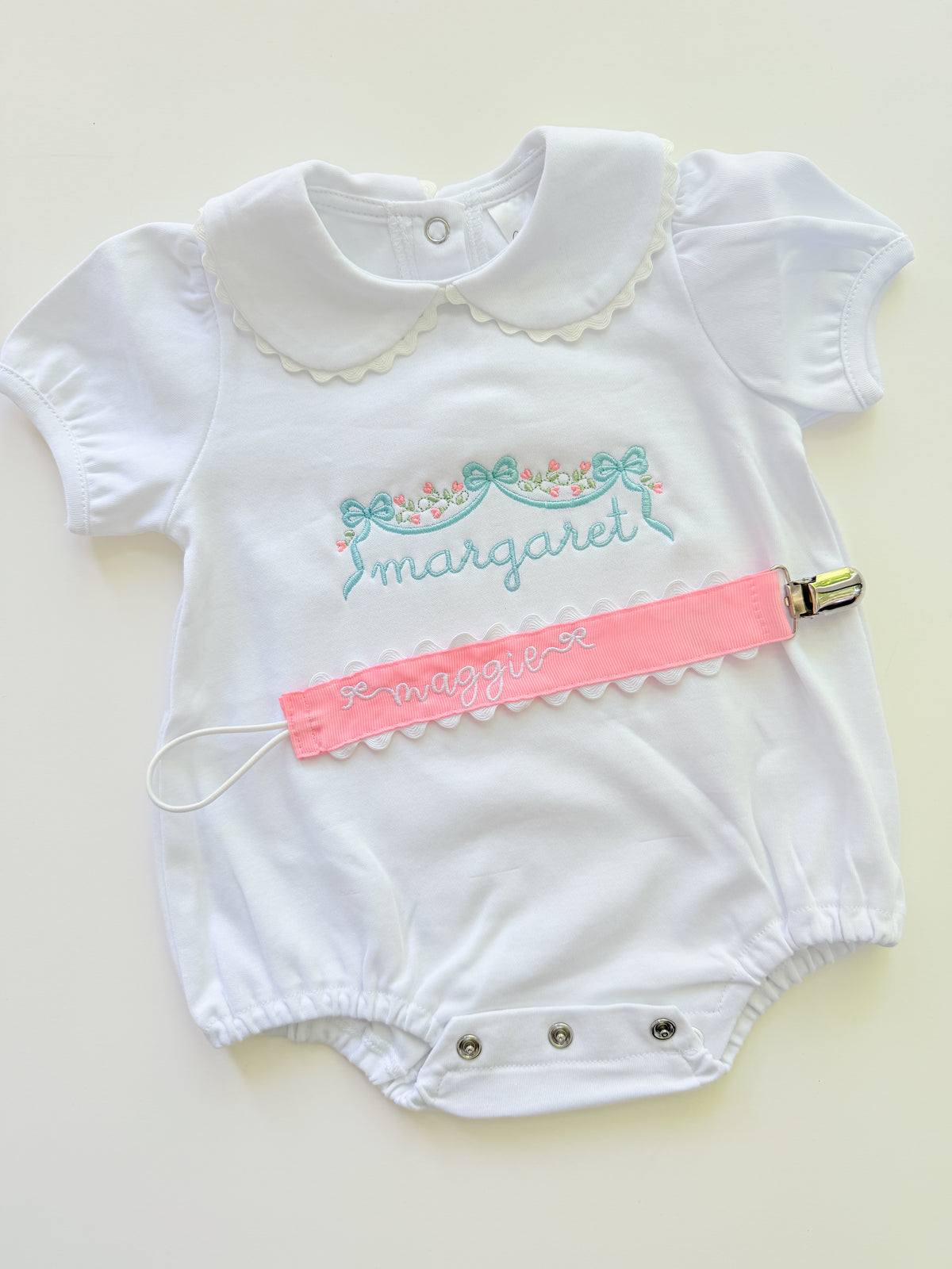 Personalized Baby Bubble & Pacifier Clip Set