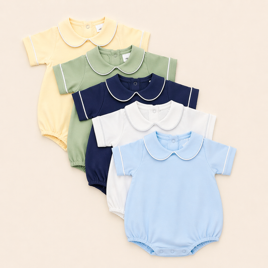Piped Collar Baby Bubble Romper