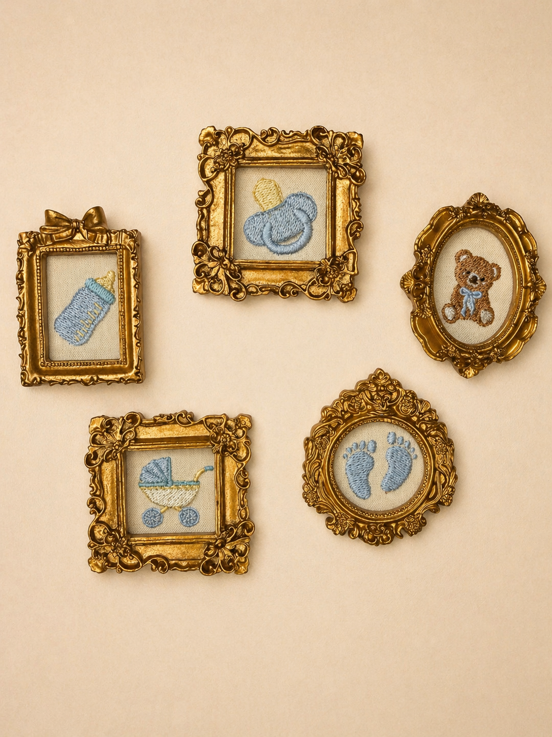 Embroidered Fabric Frame Magnets