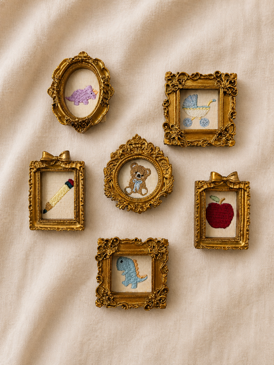 Embroidered Fabric Frame Magnets