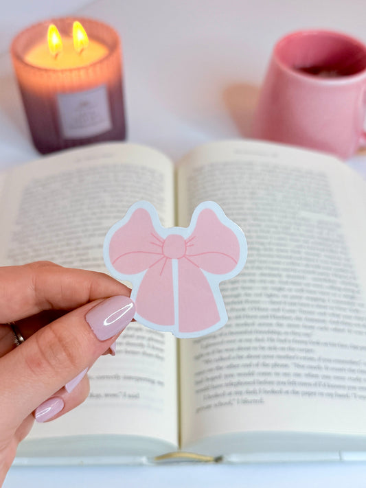 Pink Coquette Cartoon Bow Sticker