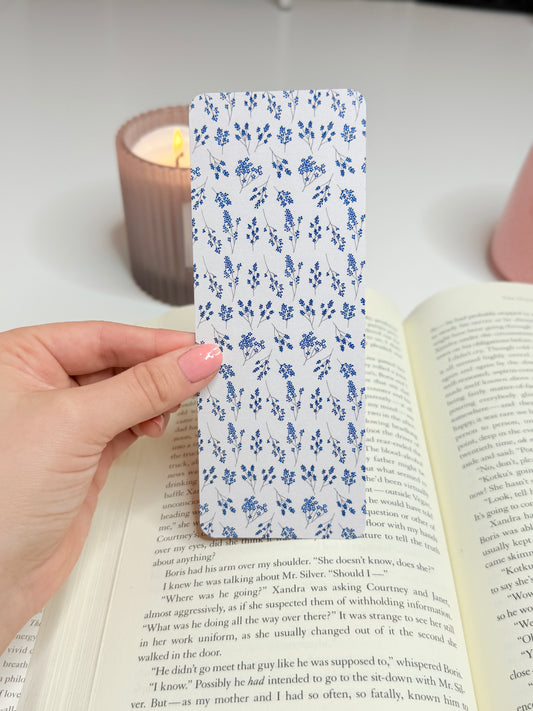 Delicate Blue Floral Bookmark