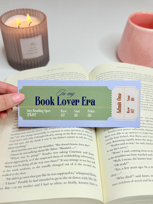 In my Book Lover Era Ticket Bookmark