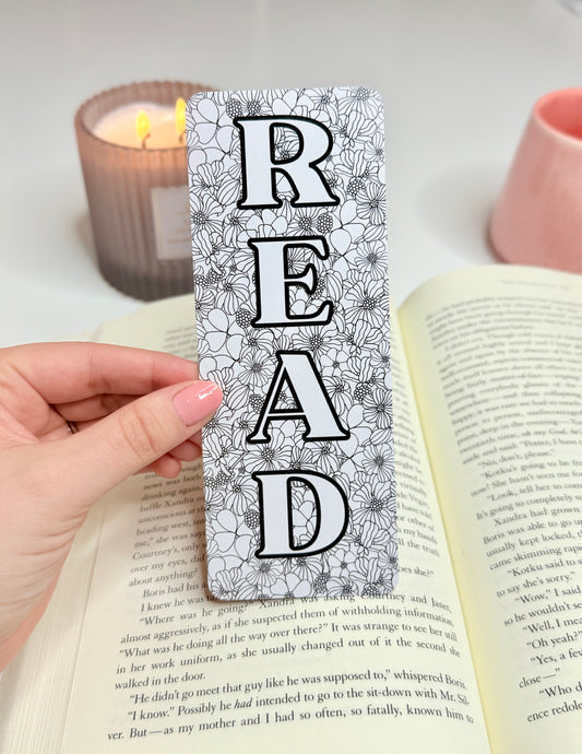 Read Coloring Bookmark