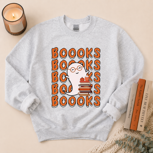 Boooks Retro Stacked Ghost Sweatshirt
