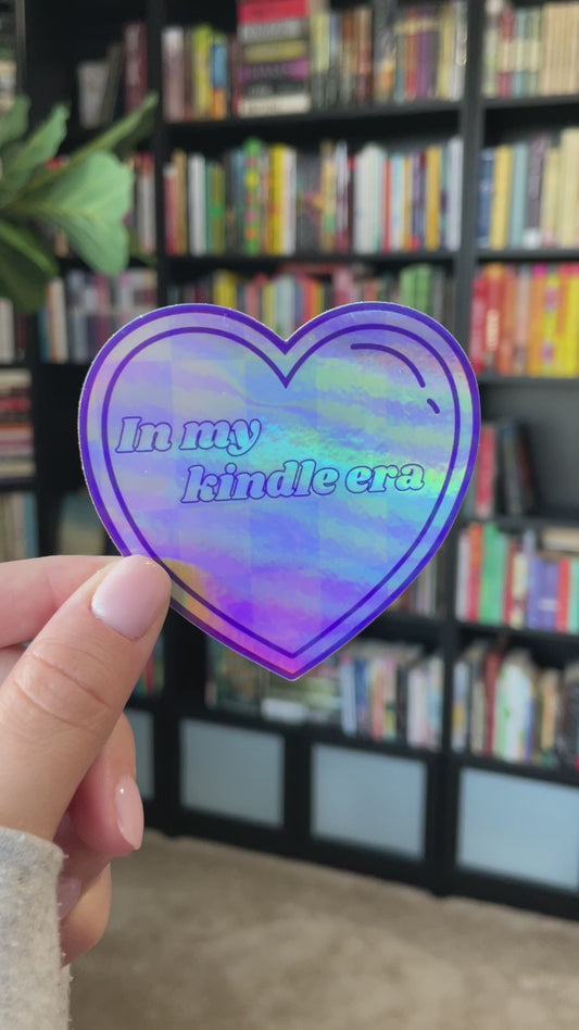 In My Kindle Era Heart Holographic Sticker
